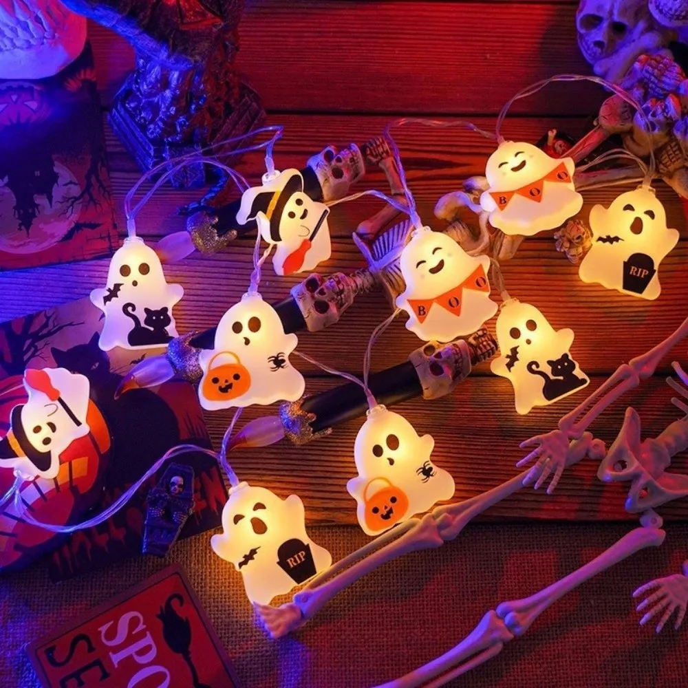 150/300 cm Ghost Decoration String Lights 10/20 LED Decorative Light Halloween String Lights Portable Atmosphere Light