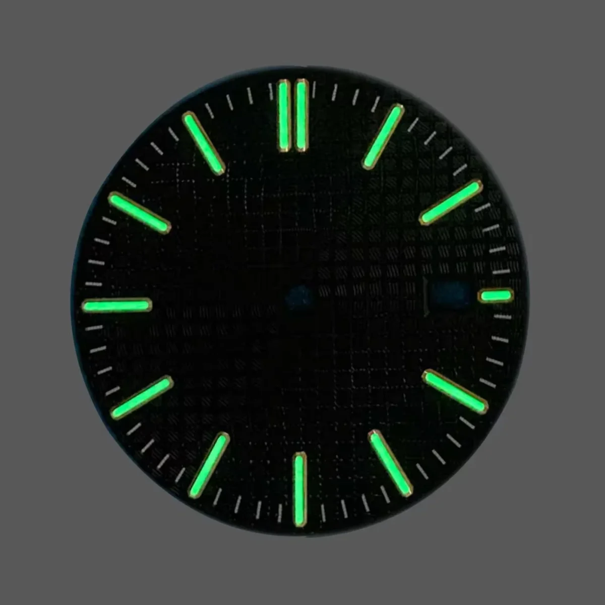 Esfera de reloj de 31,8 MM, calendario único para movimiento NH35/NH35A con accesorios de esfera de reloj de pulsera luminosa verde, Color azul, negro y blanco