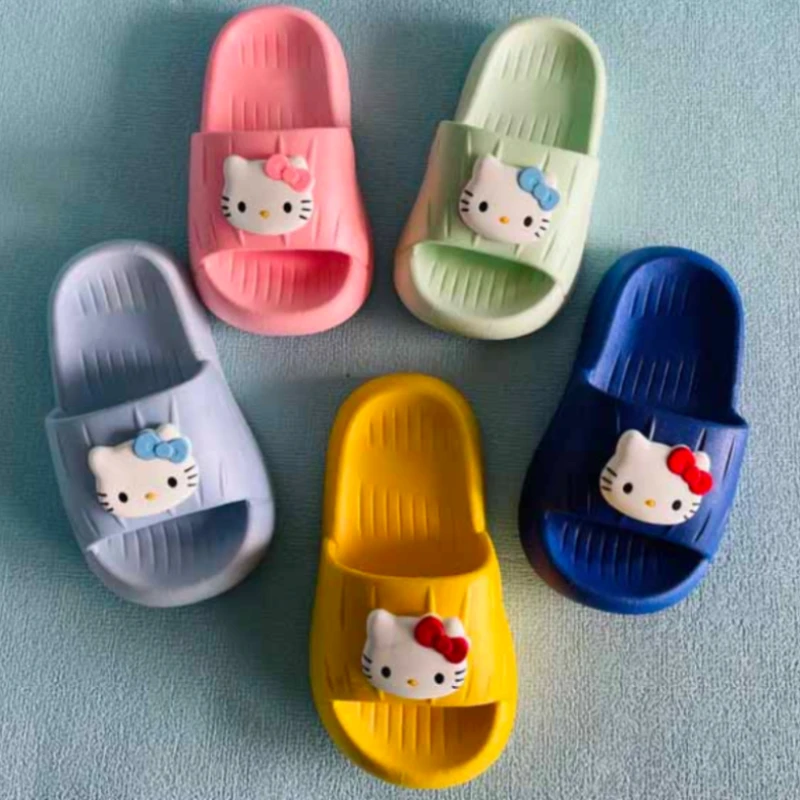 Summer Children‘s Boys Girls Slippers Cute Kitty Casual Shoes Lighted Soft Bottom Shoes Bathroom Kids Toddler Slippers