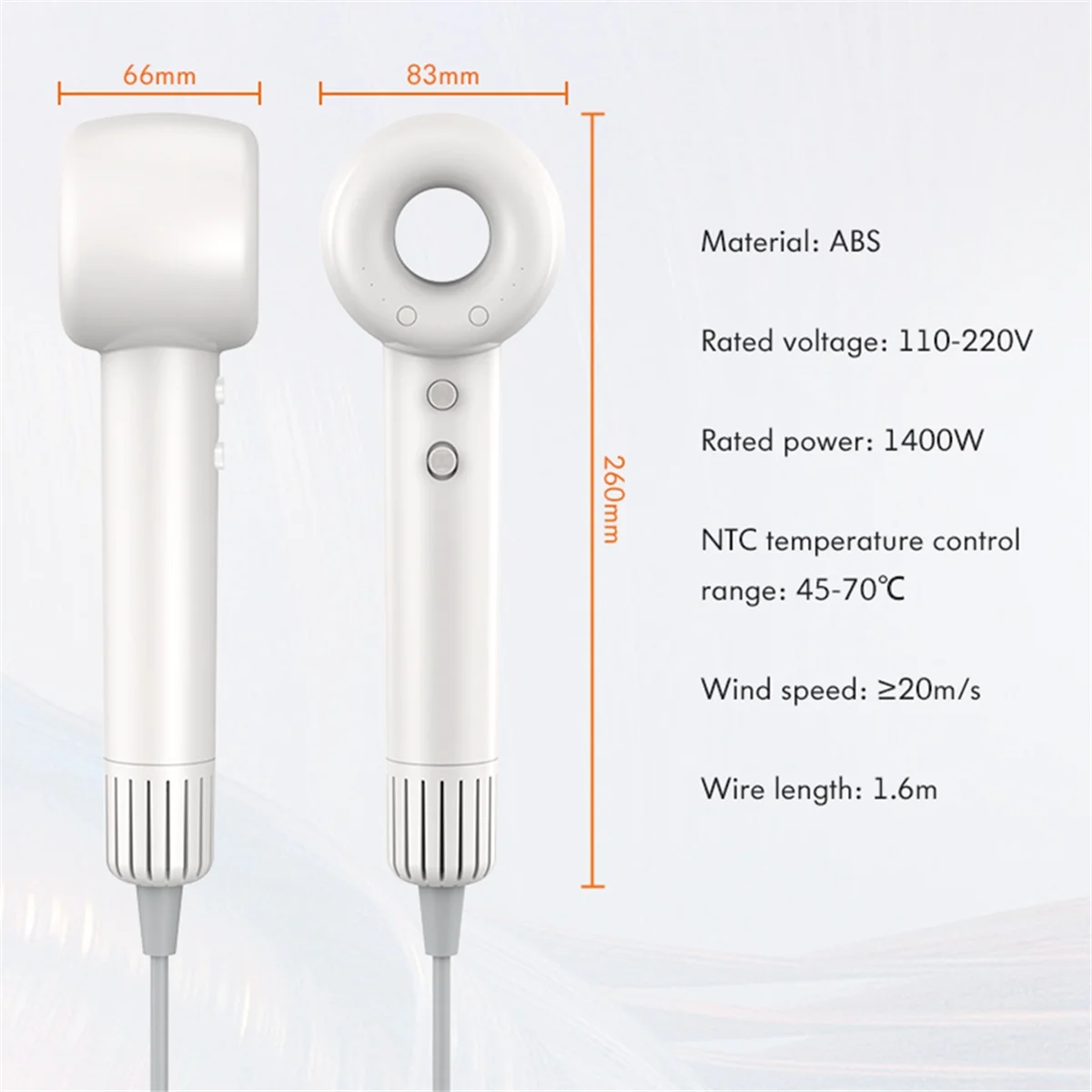 ABXHA High Speed Hair Dryers Negative Ion Hair Care Quick Dry Leafless Hair Dryer Personal Styling Salon Appliance EU Plug