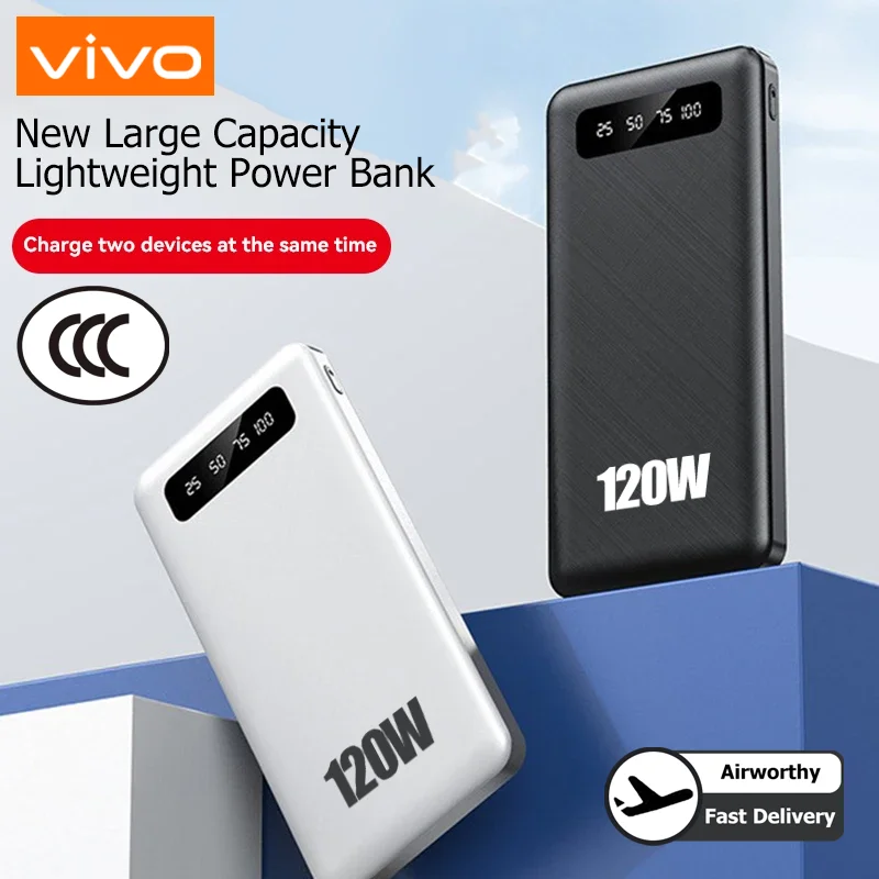 باور بانك Xiaomi 200000mAh بقدرة 120 وات، شحن سريع للغاية، بطارية خارجية محمولة عالية السعة مع شاشة رقمية LED لهاتف IPhone