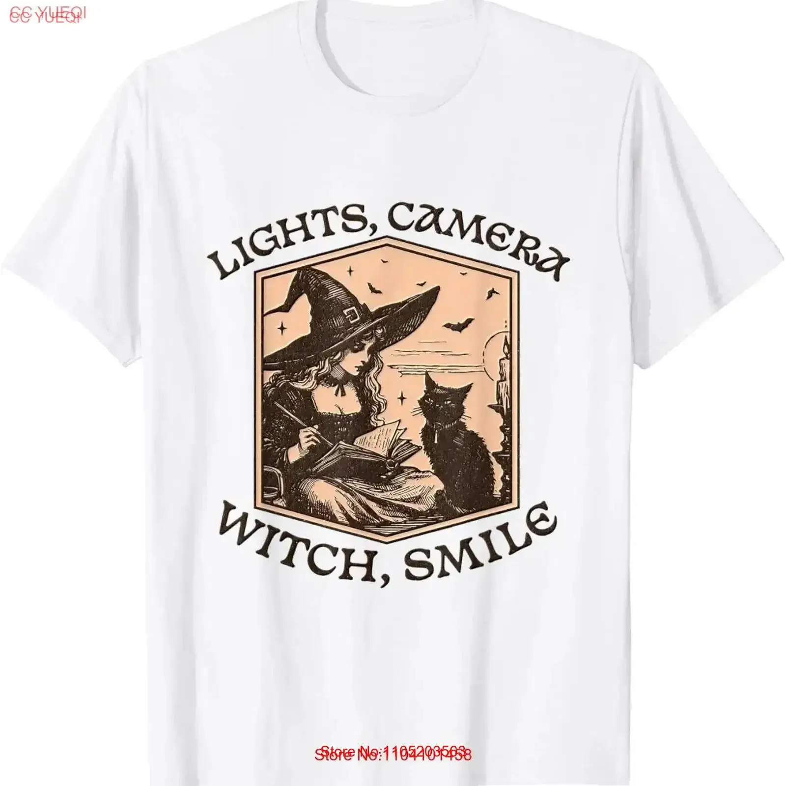 Lights Camera Witch Smile T Shirt Perfect for Spooky Season vintage Washed Unisex graphic homme Soft streetwear Stylish