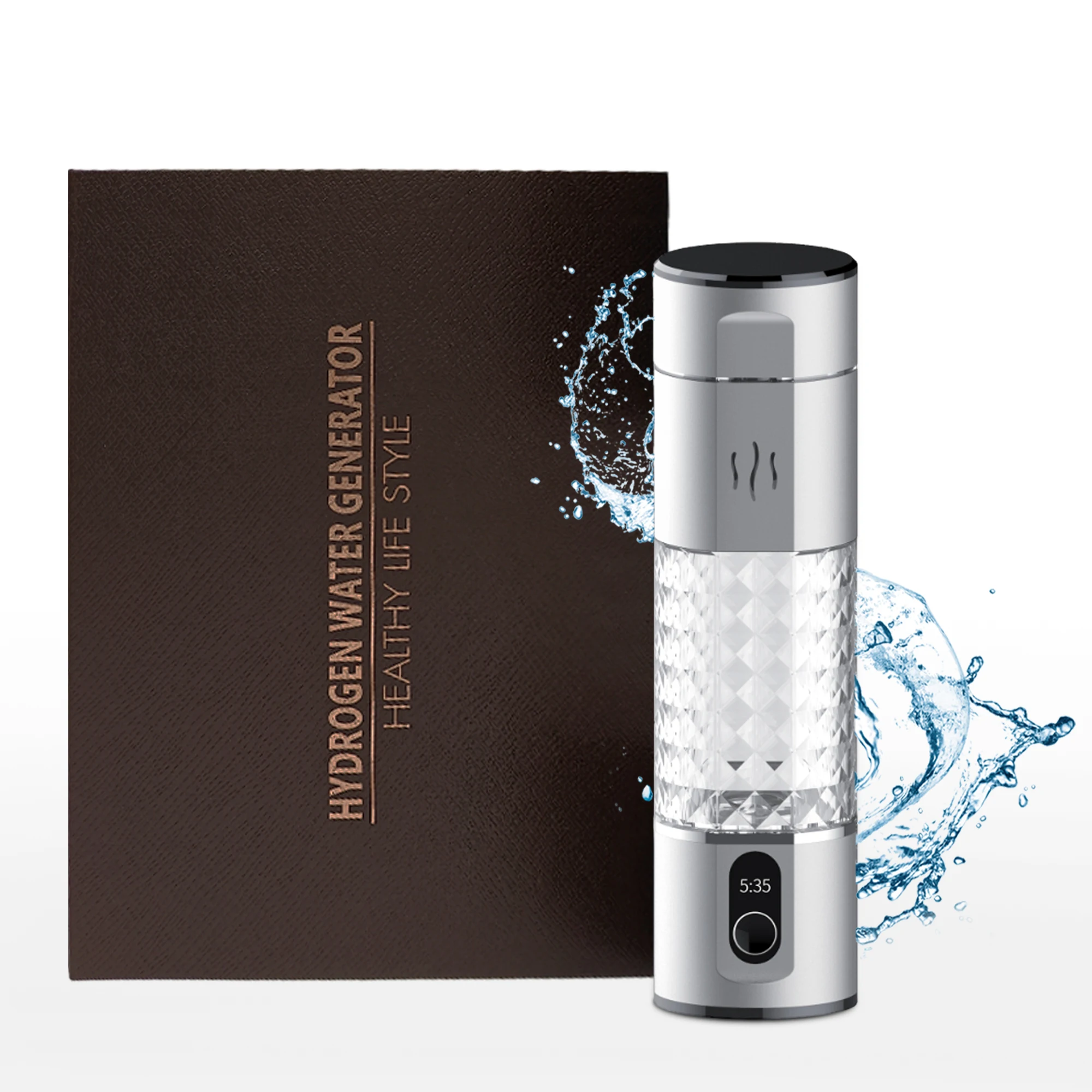 hydrogen water bottle 5000+ppb SPE/PEM hydroegn water flask rechargeable hydrogen water ionizer inhalation generator