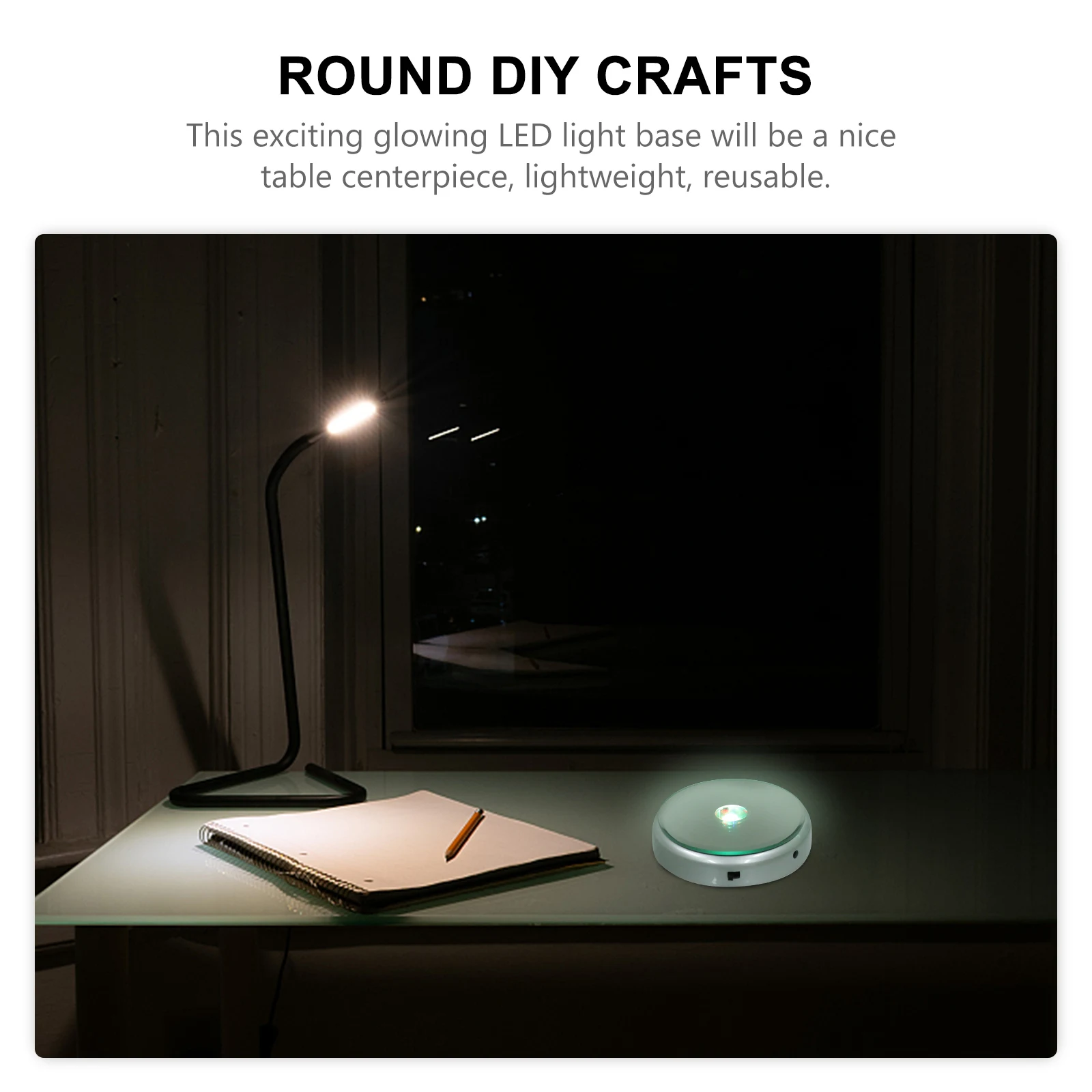 

9Cm Round Glowing Light Base Luminous Lamp Holder Colorful Led Household Desktop Ornament Wedding Party Diy Crafts Small Night