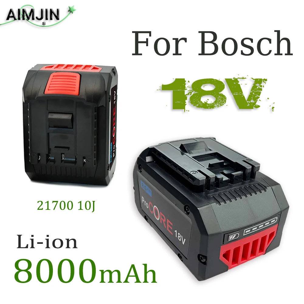 

For Bosch 18V 8000mAh 21700 10J Li-ion Battery，Compatible 18V BAT609 BAT618 GBA18V80 Electric Tools Replacement