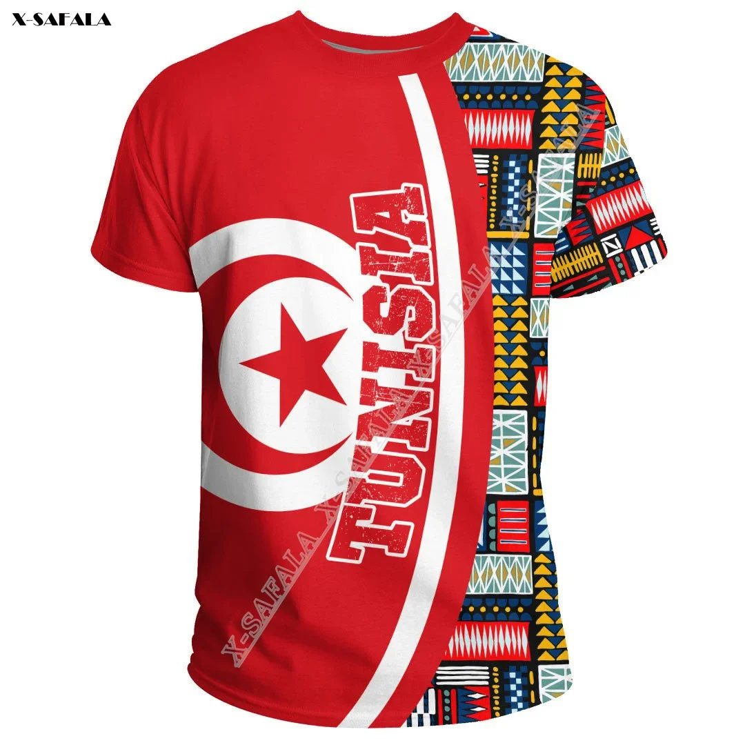 Africa Tunisia Mauritius Senegal Chad Rwanda 3D Printed Quick Dry Breathable T shirt Summer Round Neck Men Tee Casual Top