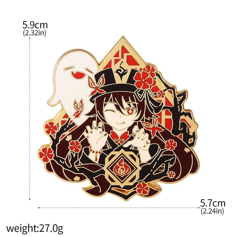 Genshin Impact Character Lapel Pins (Wendi, Zhongli, Keqing, Tartaglia, Hu Tao) image