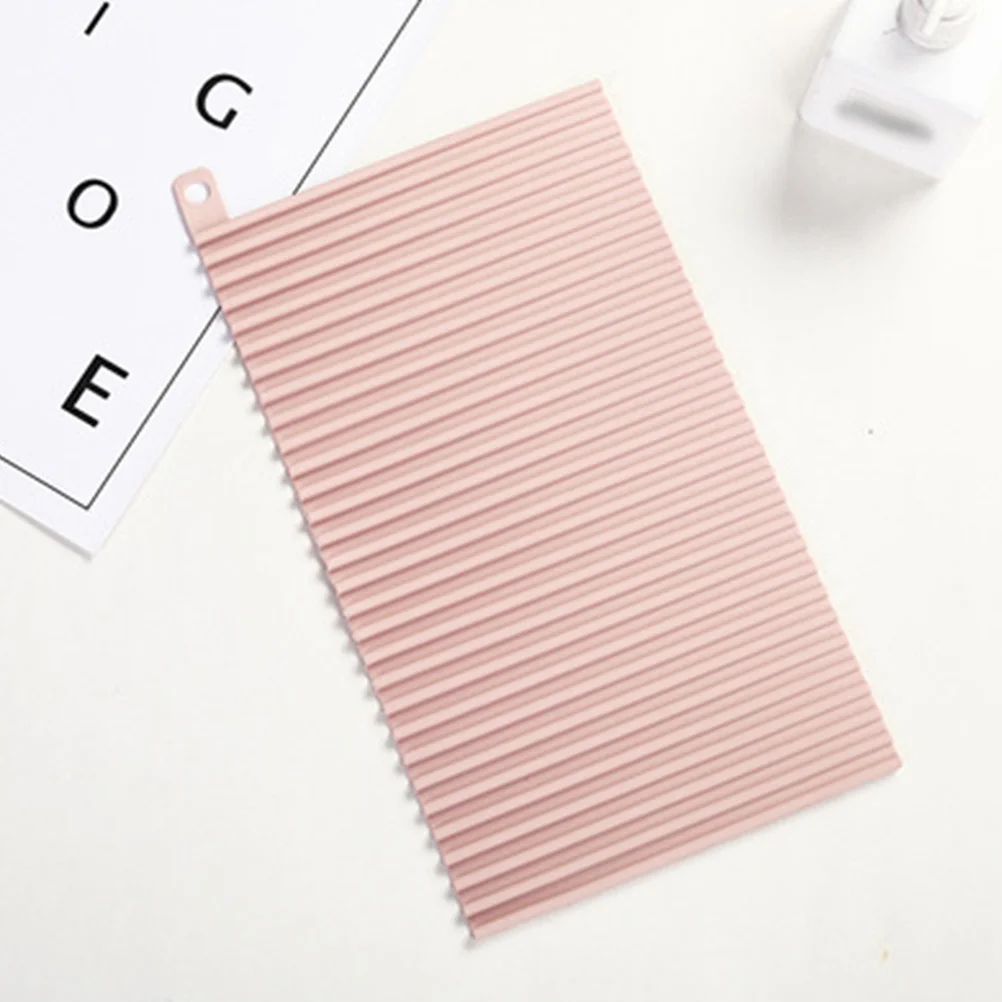 

Soft Non-Slip Folding Washboard For Laundry Household Travel Use Silicone Washing Board Drainable Hanging Design Space