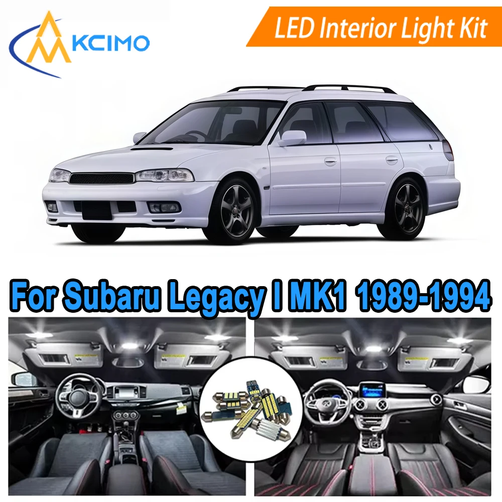 

Комплект светодиодных внутренних ламп для Subaru Legacy I MK1 (1989-1994) с дверью купольной карты ​ Лампочки 6000К Холодный Белый/Синий