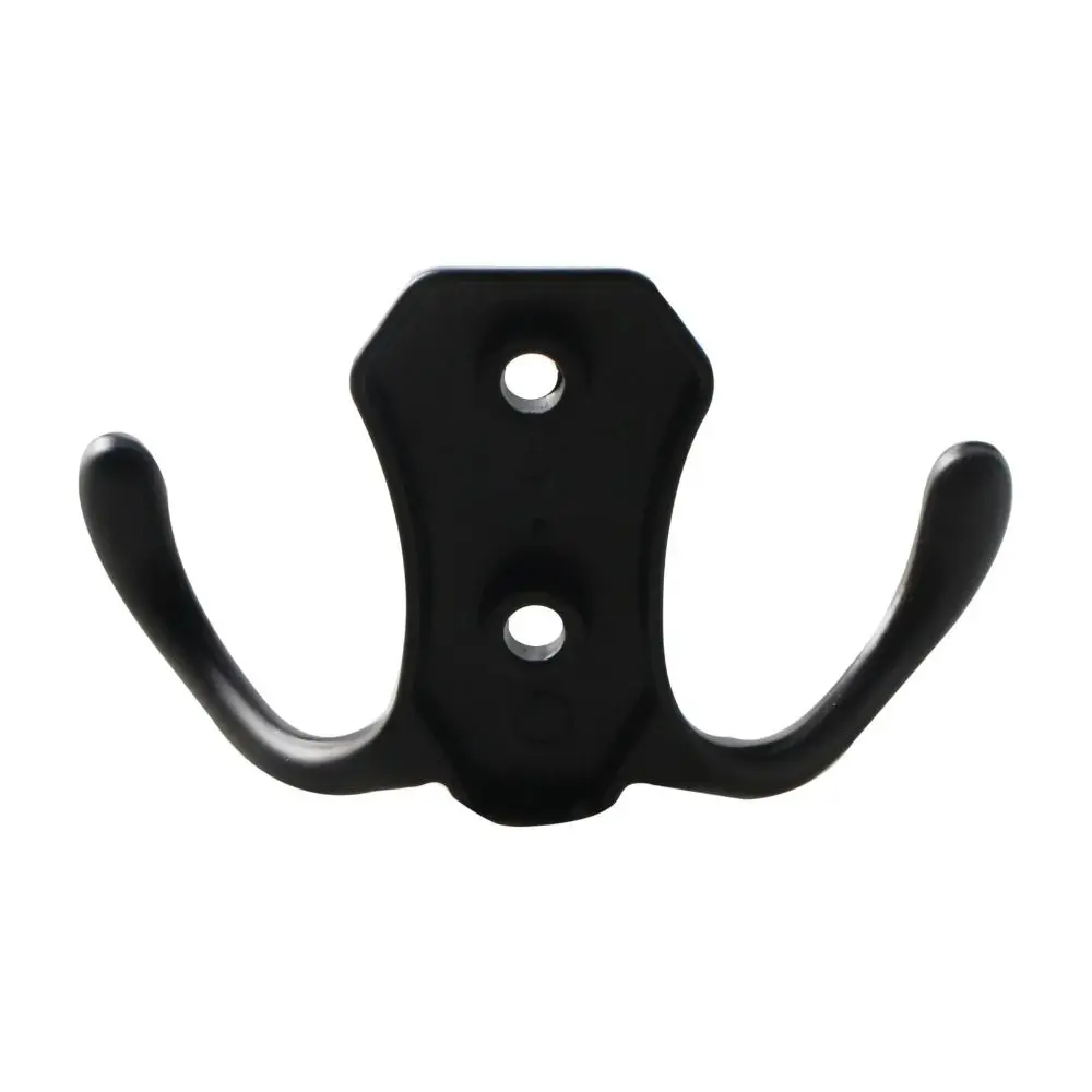 3PCS Zinc Alloy Double Hook European Style Antique Finish Metal Coat Hook Sturdy Double Prong Sheep Horn Hook Clothes Storage