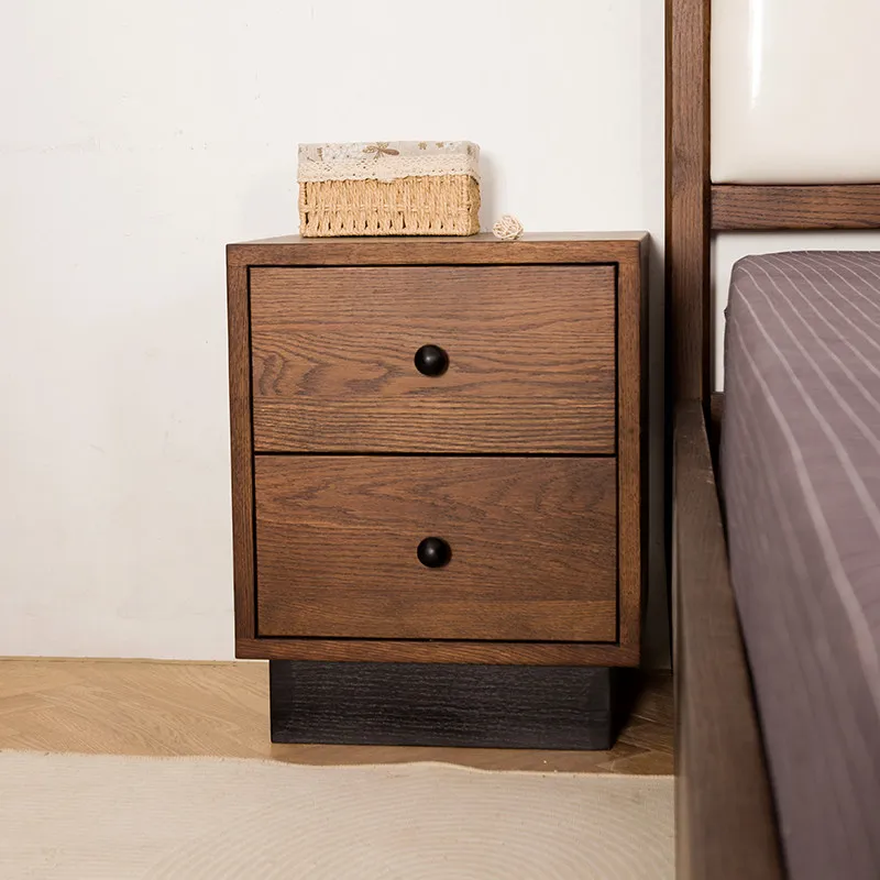 Red oak bedside table, black walnut bedside table, all logs