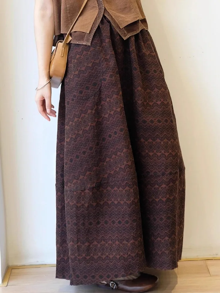 

Юбка трапециевидной формы с высокой талией в стиле ретро, женская юбка-груша ape для похудения, длинное платье из полиэфирного волокна, повседневная одежда для поездок на работу, чистый цвет