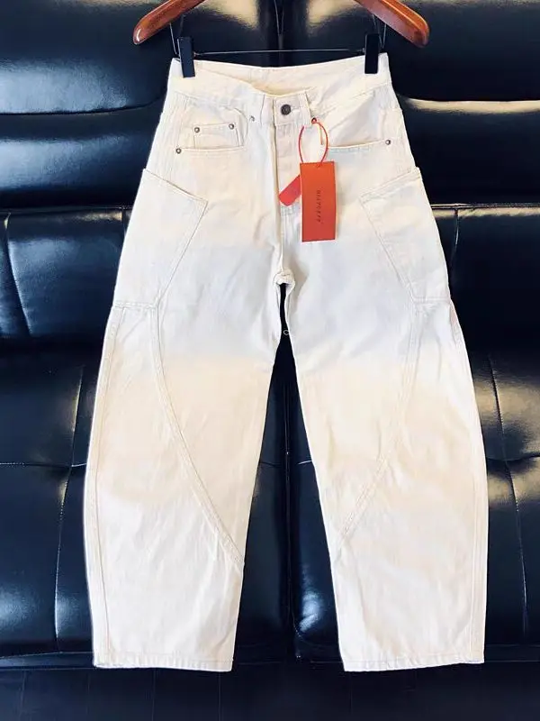 

American Sle Loose Fit Jeans for Men with Elastic Waist Casual Wear Resistant Straight Leg Harlan Versatile Long Pants