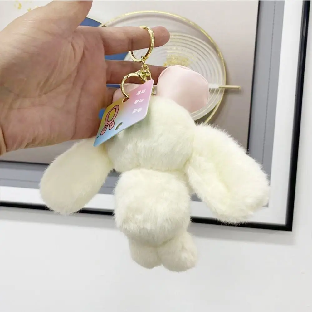 Birthday Present Cute Bow Rabbit Keychain Creative Delicate Plush Toy Doll Soft High Appearance Level Bag Pendant