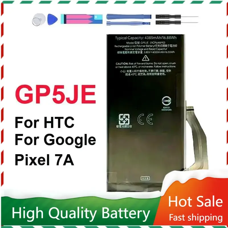 

New 4385mAh GP5JE Battery for HTC Pixel 7A 5G Phone Replacement Battery GP5JE for Google Pixel 7A Batteries Bateria Warranty
