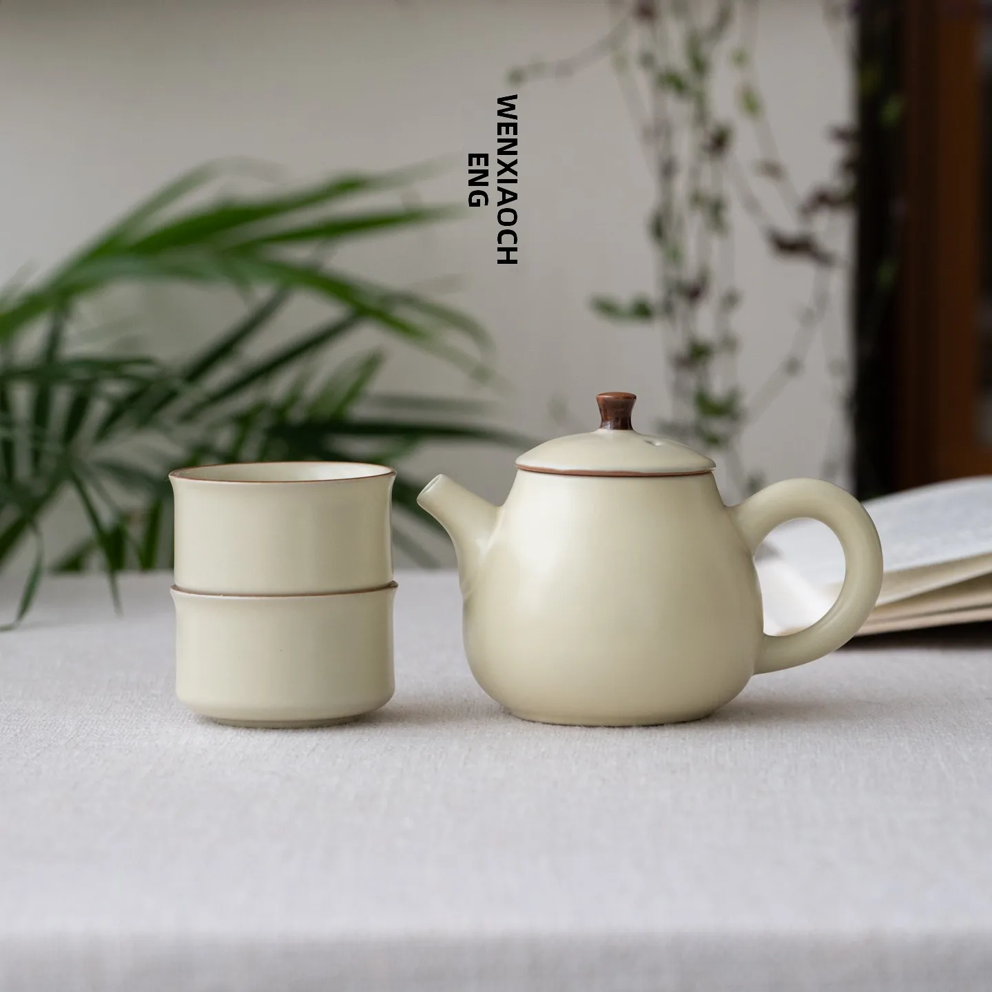 

Wen Xiao Orange Duckling Ceramics Junzi Pot Straight Body Cup Gongfu Tea Set Tea Pot Tea Cups Brewing Kit Dehua Origin