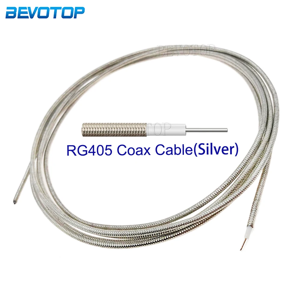 

Silver RG405 Semi-Flexible 086 RF Coaxial Cable High Frequency Test Cable 50ohm RF Coax Wire Cord Pigtail Jumper 50CM-200M