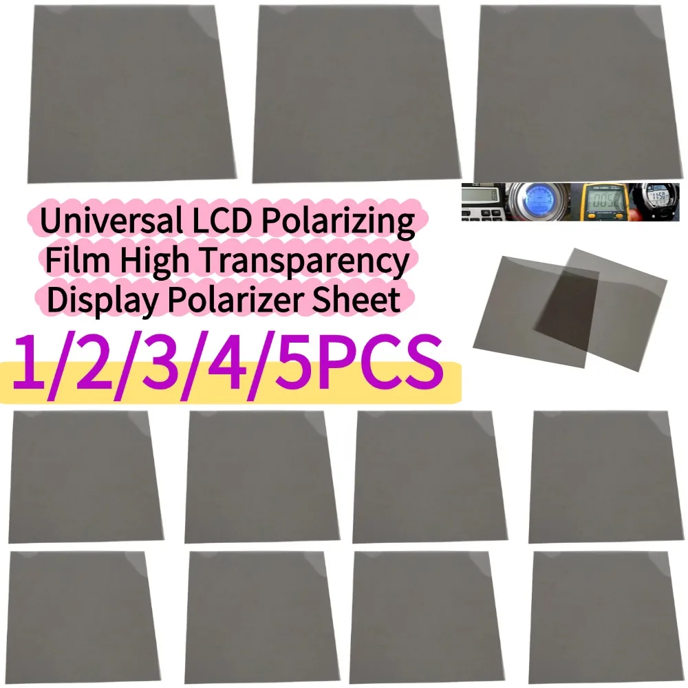 Film polarisant universel LCD 180x180mm, feuille polarisante de réparation d'écran haute clarté pour véhicule électrique, 1/2/3/4/5 pièces