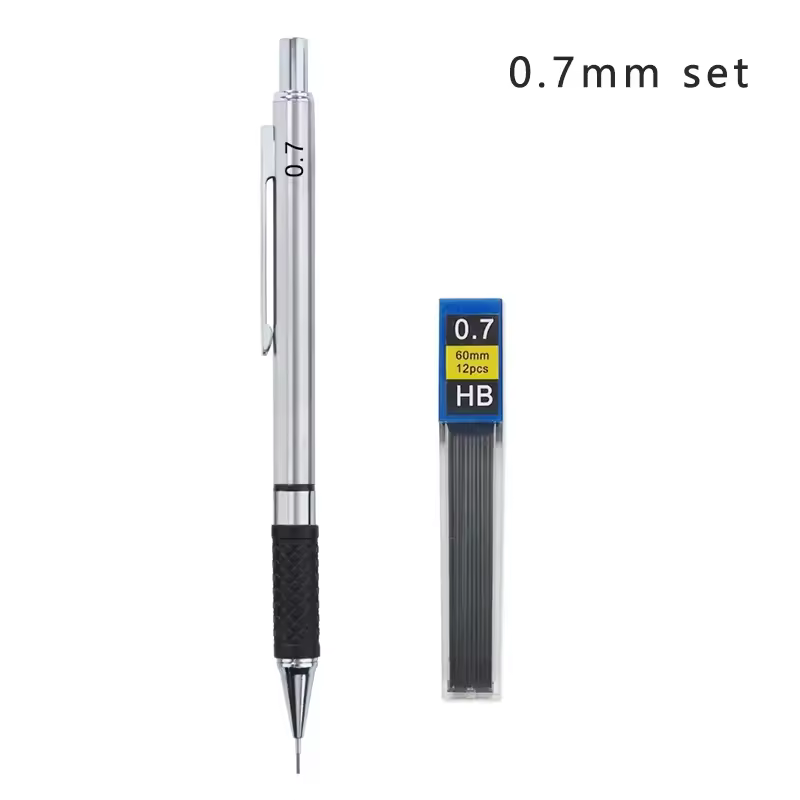 Metal Mechanical Pencil set with pencil grip Leads Art Drawing Student Office Supplies 0.5/0.7/0.9/2.0mm Automatic Pencil - Image 9