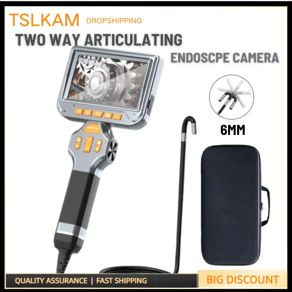 

Two-Way Articulating Borescope 5"Screen Industrial Endoscope Inspection Camera 1.5m Flexible Snake Scope Cam