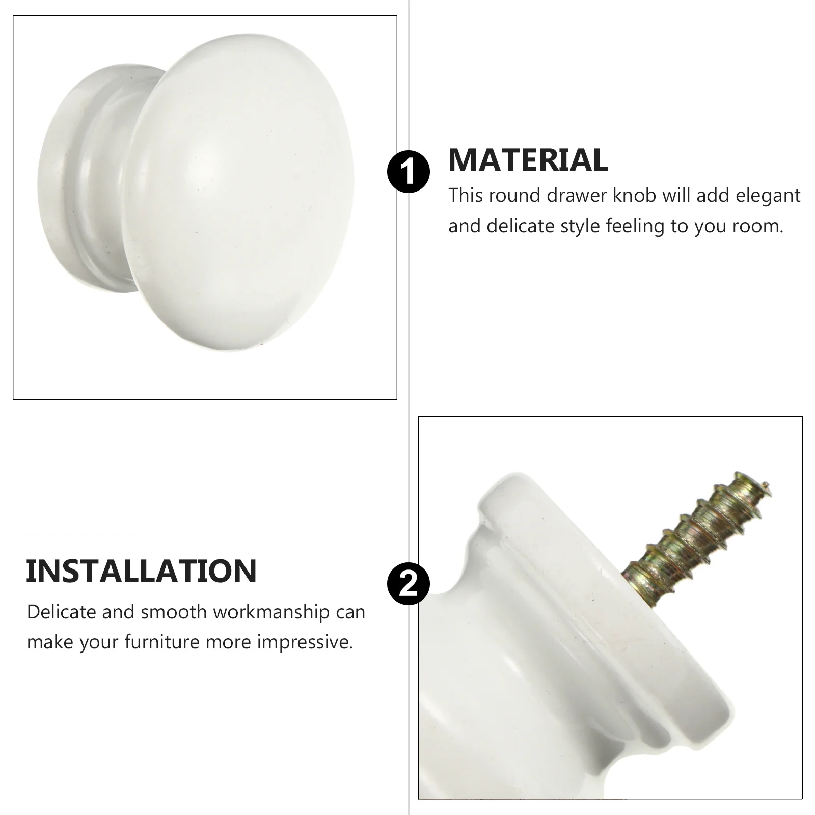 

8pcs Solid Wood Pull Round Cabinet Knob Durable Wardrobe Door Handle For Closet Furniture Installation Round Door Handle