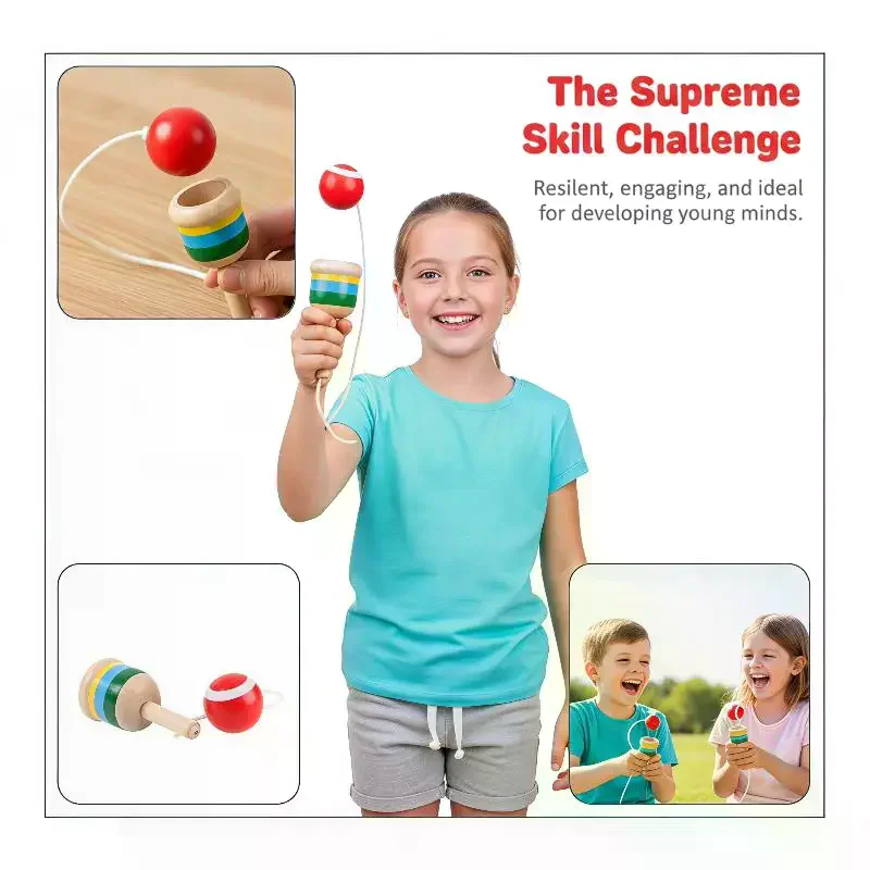 Game Educational Teens Kids Boys Girls Ball String Cup Wooden Toss And Catch Hand Eye Coordination Toys Novelty