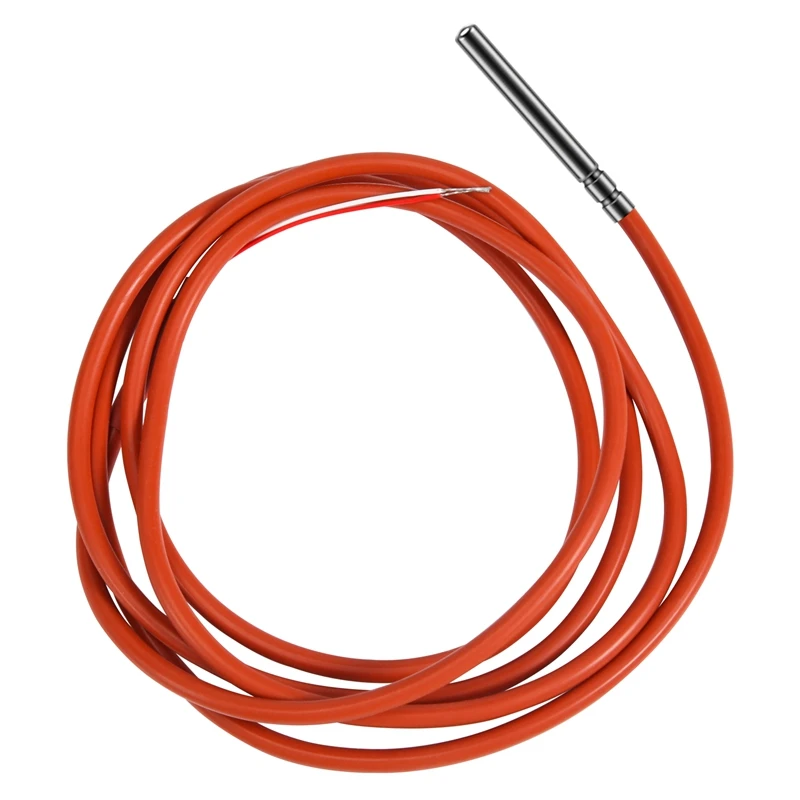 2 Wire PT1000 Temperature Sensor Thermistor Silicone Gel Coated 1.5Meters Probe 45Mm X 5Mm -50-180 Centigrade Rtds