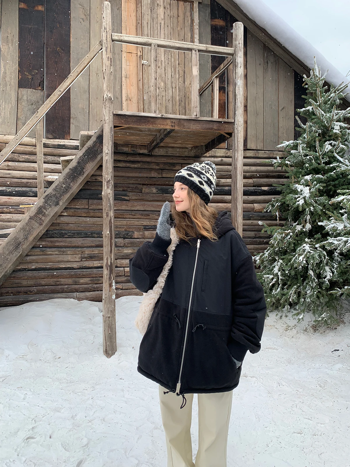 

Двусторонняя утепленная хлопковая куртка с капюшоном и шнурком, повседневное женское пальто Kernel Cosmos Mist Island Thiened Long