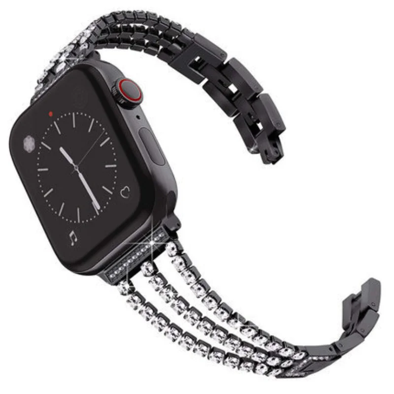 Diamond Strap For Apple Watch Band 44 mm 40mm 41mm 45mm Women Crystal Bracelet Dropshipping Watches  8 7 6 SE  38mm 42mm 49mm