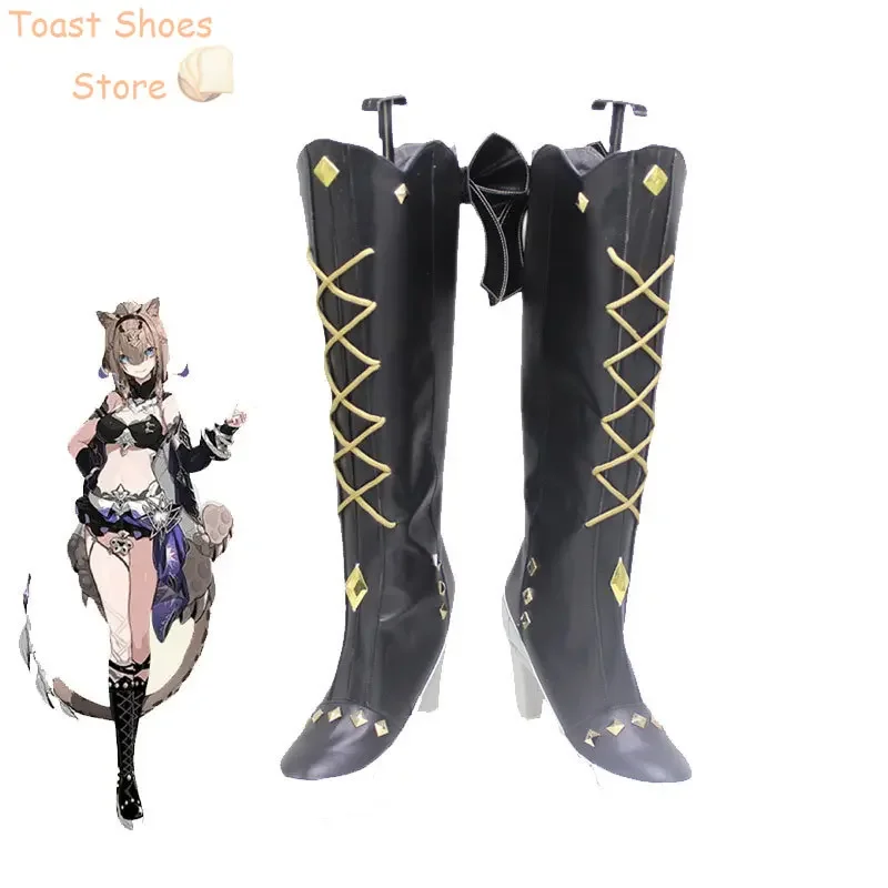 Game Honkai Impact 3 Pardofelis Cosplay Shoes Halloween Carnival Boots Cosplay Prop High Heel PU Leather Shoes Costume Prop