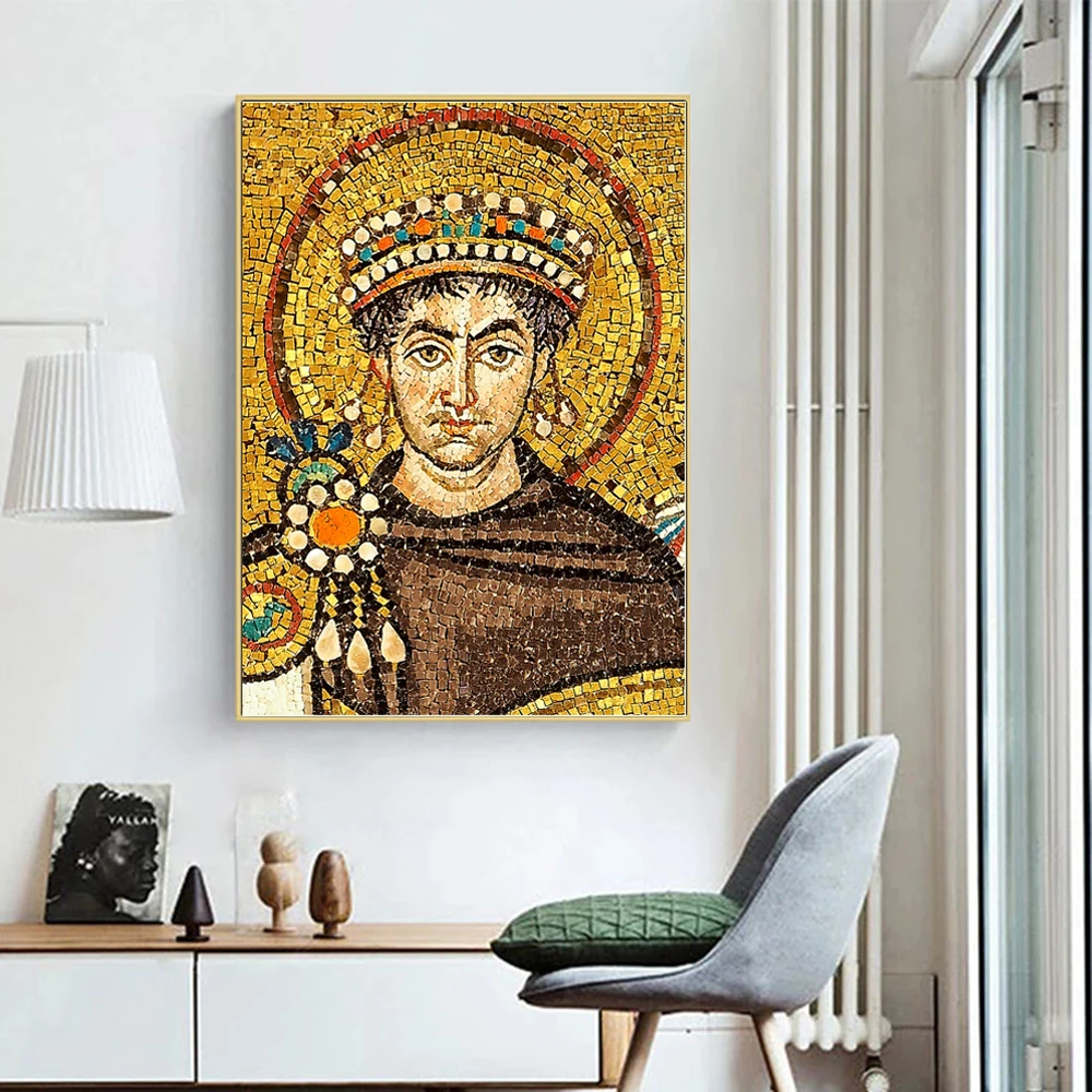 Justinian I Canvas Painting Emperor of The Great Byzantine Empire Print Poster Wall Art Decor