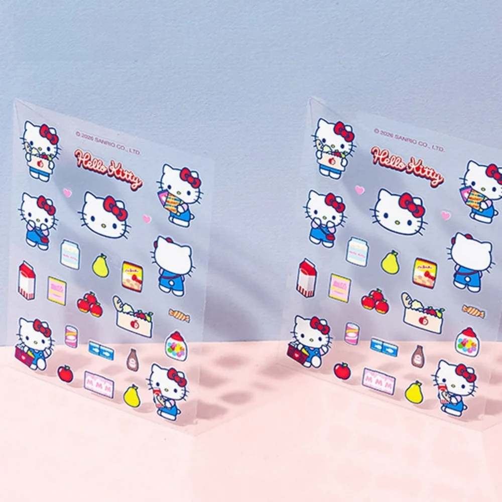 Genuine Sanrio Hello Kitty 5D Embossed Decal Stickers Cute Character Sticker Sheet for Laptop Notebook Phone Case Decoration