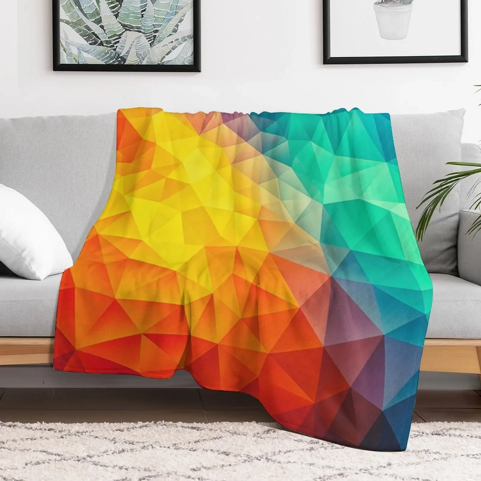 Abstract Multi Color Cubizm Painting Throw Blanket for winter Flannel Fabric Blankets Sofas Of Decoration Designers Blankets