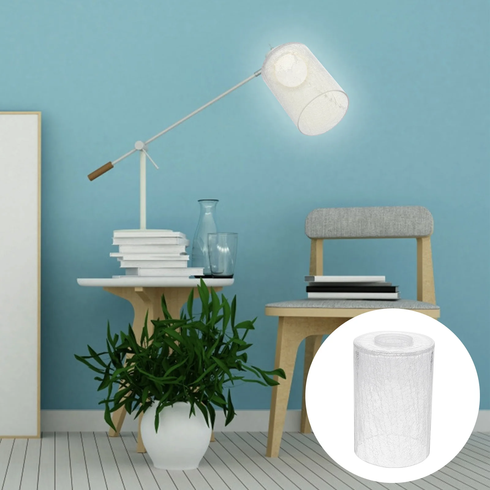 

Cylindrical Glass Lamp Shade Durable Replaceable Lampshade for Bedroom Living Room Decorative Lamp Cover Warm Light Protection