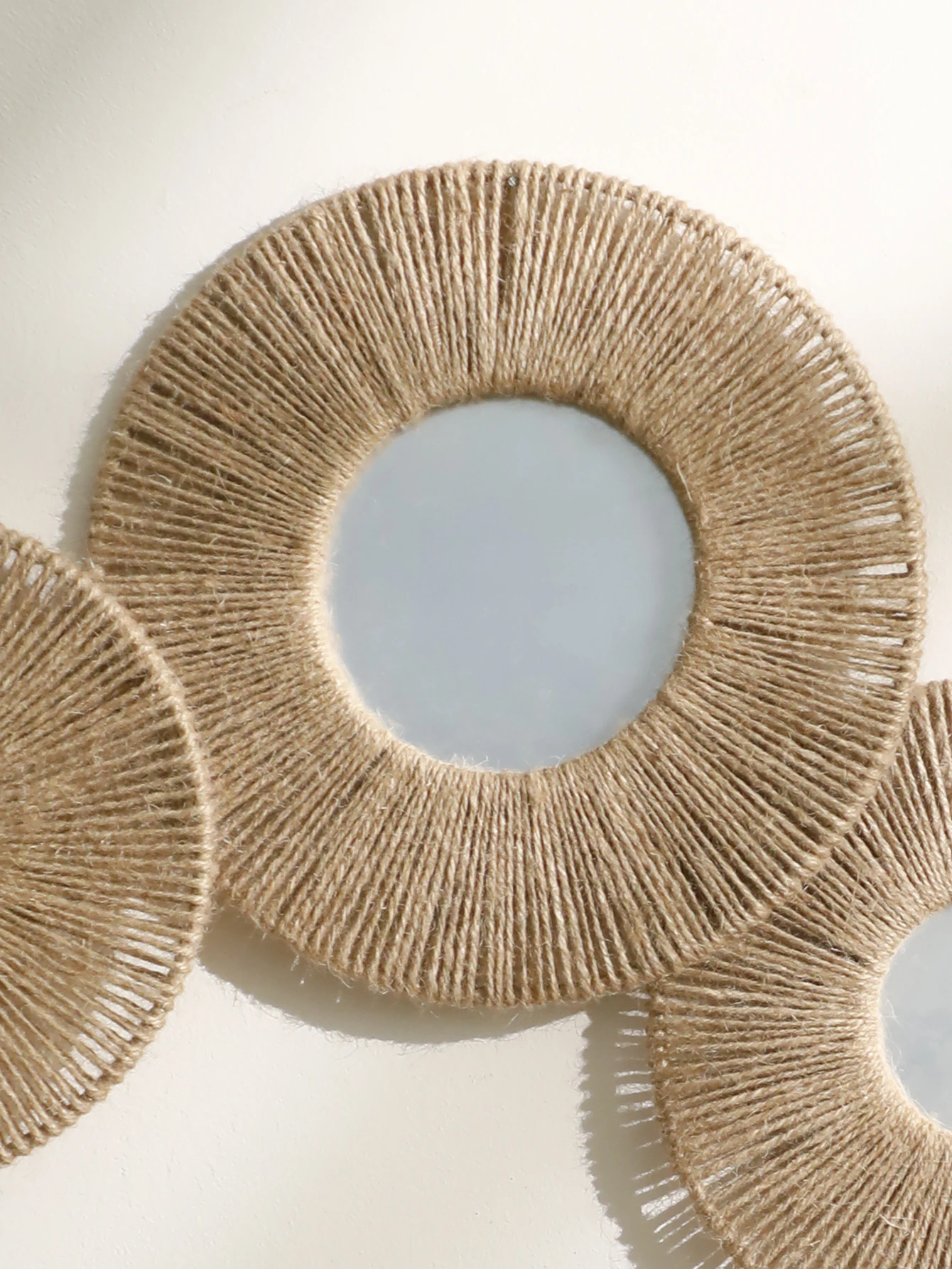 Macrame Mirror Wall Hanging Decor Jute Rope Handmade Mirror Boho Home Decoration Room Decors Aesthetic for Living Room Bedroom