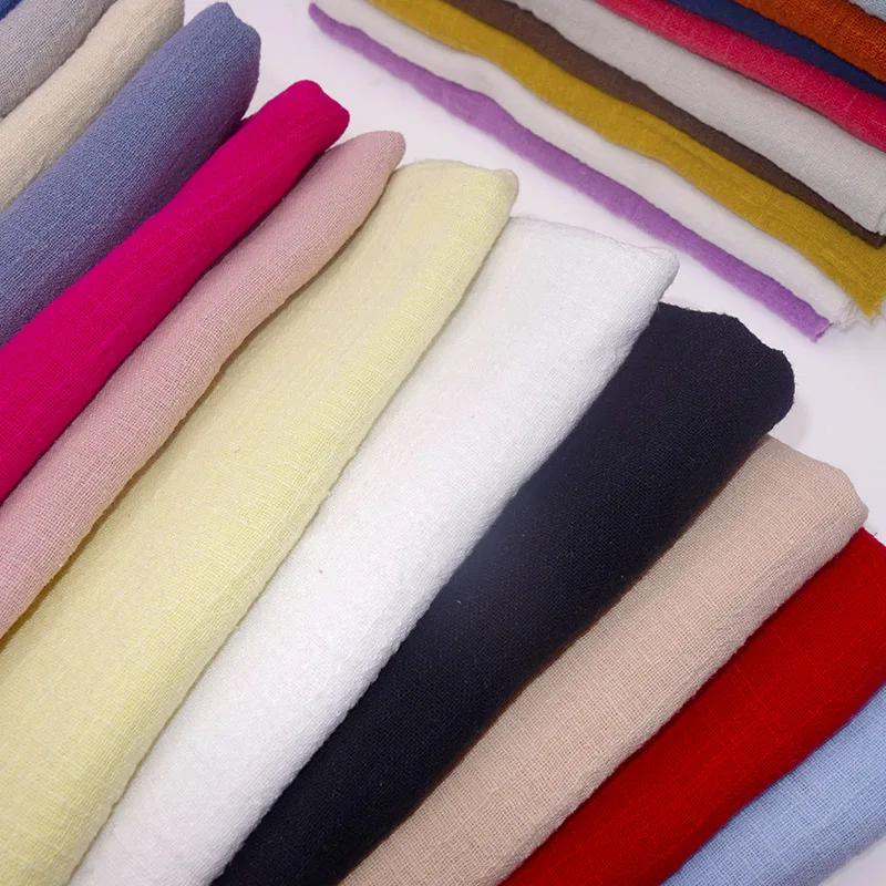 Solid Color Soft Thin Linen Cotton Fabric Organic Material Pure Natural Flax For Sewing DIY Handmade Clothes Patchwork Fabric