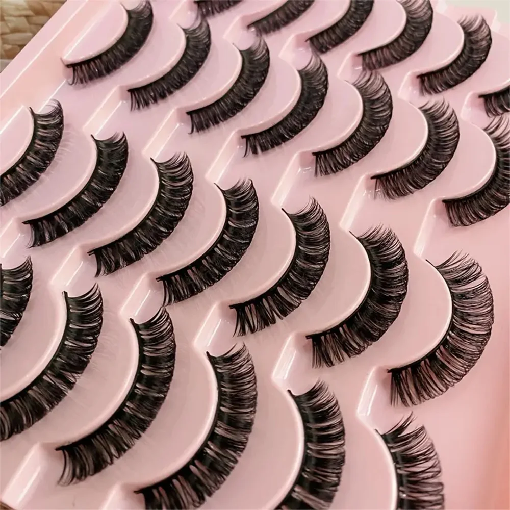 14 pairs eyelashes 15mm short natural lash Curl Reusable Fluffy StripLashes,Suitable for use on stage, parties,lash extensions