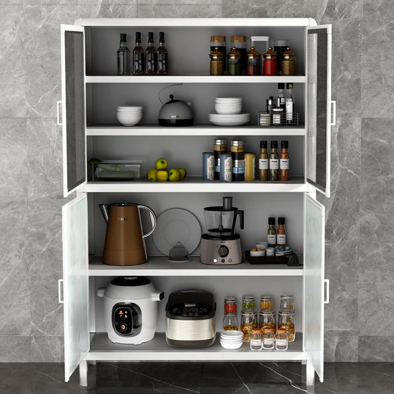 Kitchen screen window door locker multi-layer storage locker bowl cabinet simple kitchen cabinet aluminum alloy rack cabinet