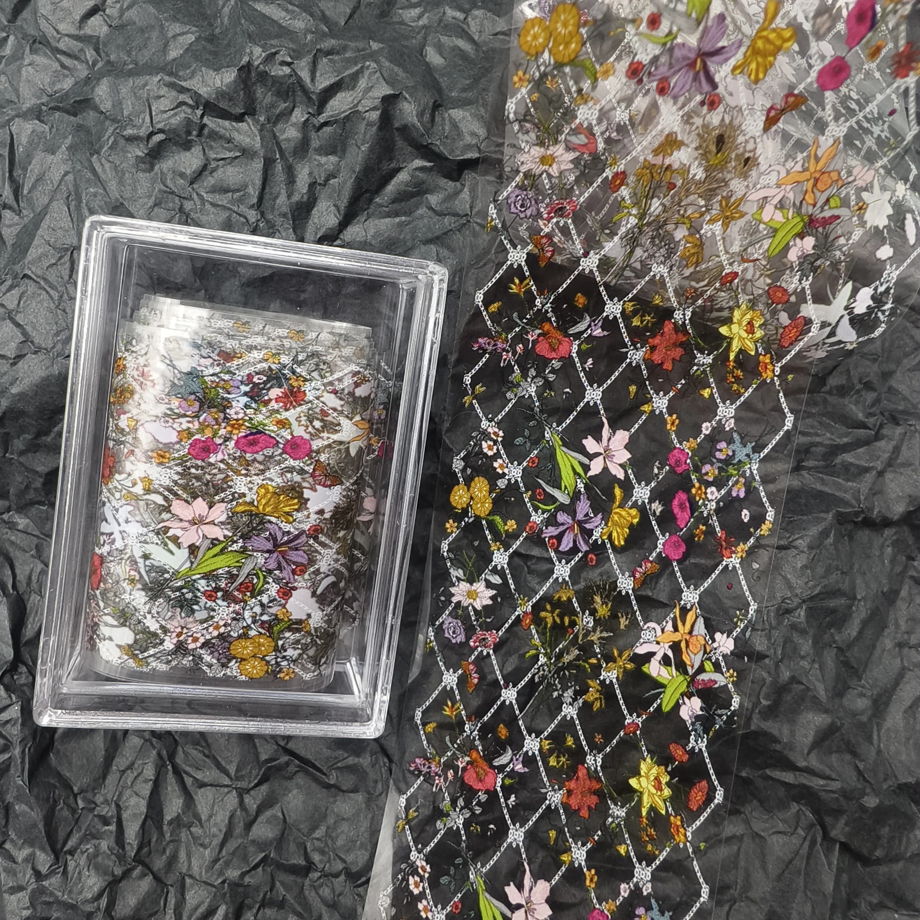 1M  Red Series Sweater Christmas Flower Laser Nail Foils Transfer Paper Nail Art Transfer Sticker Nails Decoration