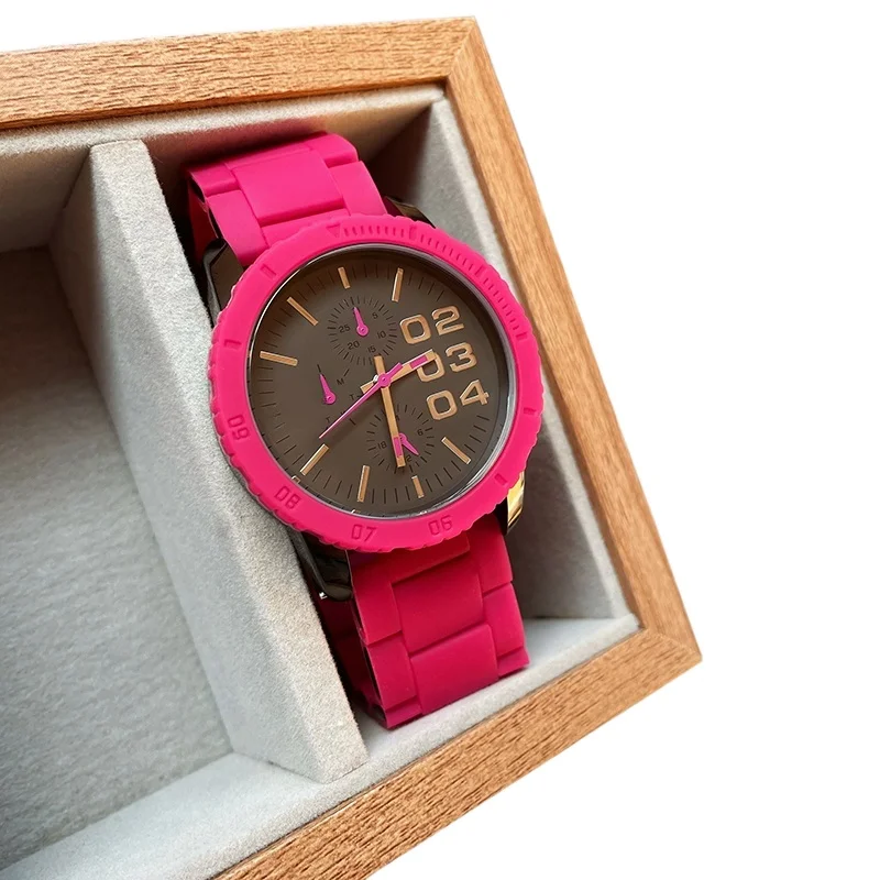 Watch female personality handsome rose red silicone fashion large dial women's watch