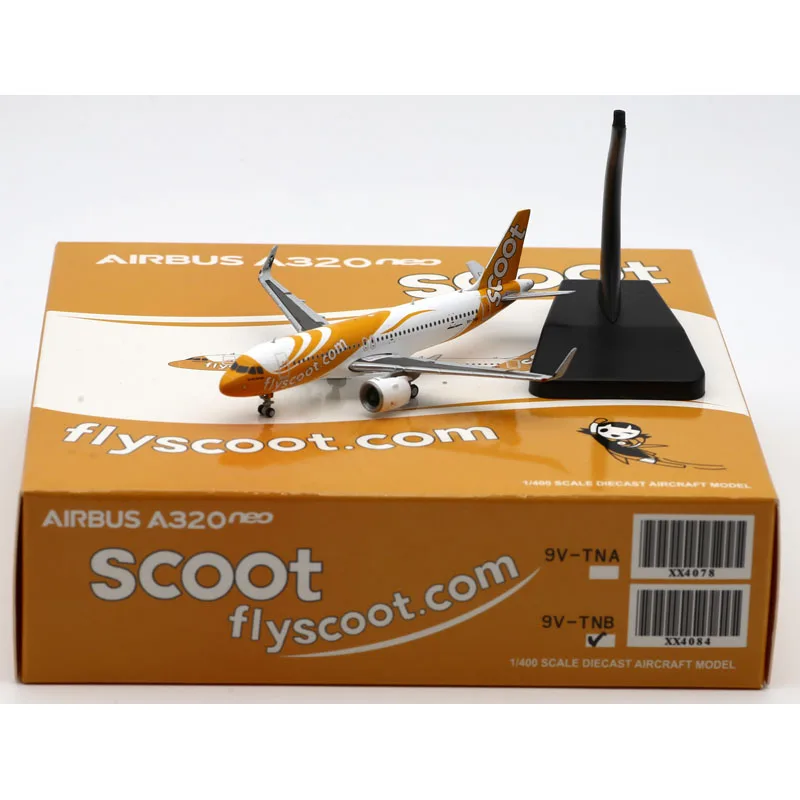 

XX4084 Alloy Collectible Plane Gift JC Wings 1:400 Scoot Airlines Airbus A320NEO Diecast Aircraft Jet Model 9V-TNB With Stand