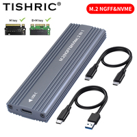 TISHRIC M2 SSD Case M.2 NVMe SATA Protocol SSD Enclosure Adapter 10Gbps USB3.1 USBC External Case Supports M and B&M Keys For PC