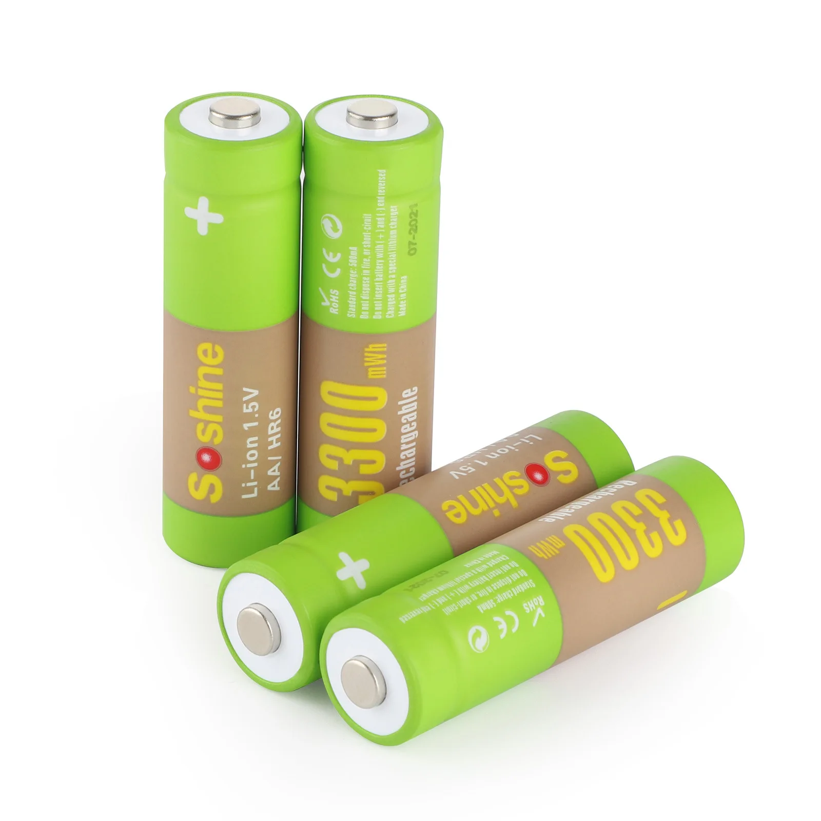 AA Rechargeable Battery 1.5V Li-ion Lithium 3300mWh