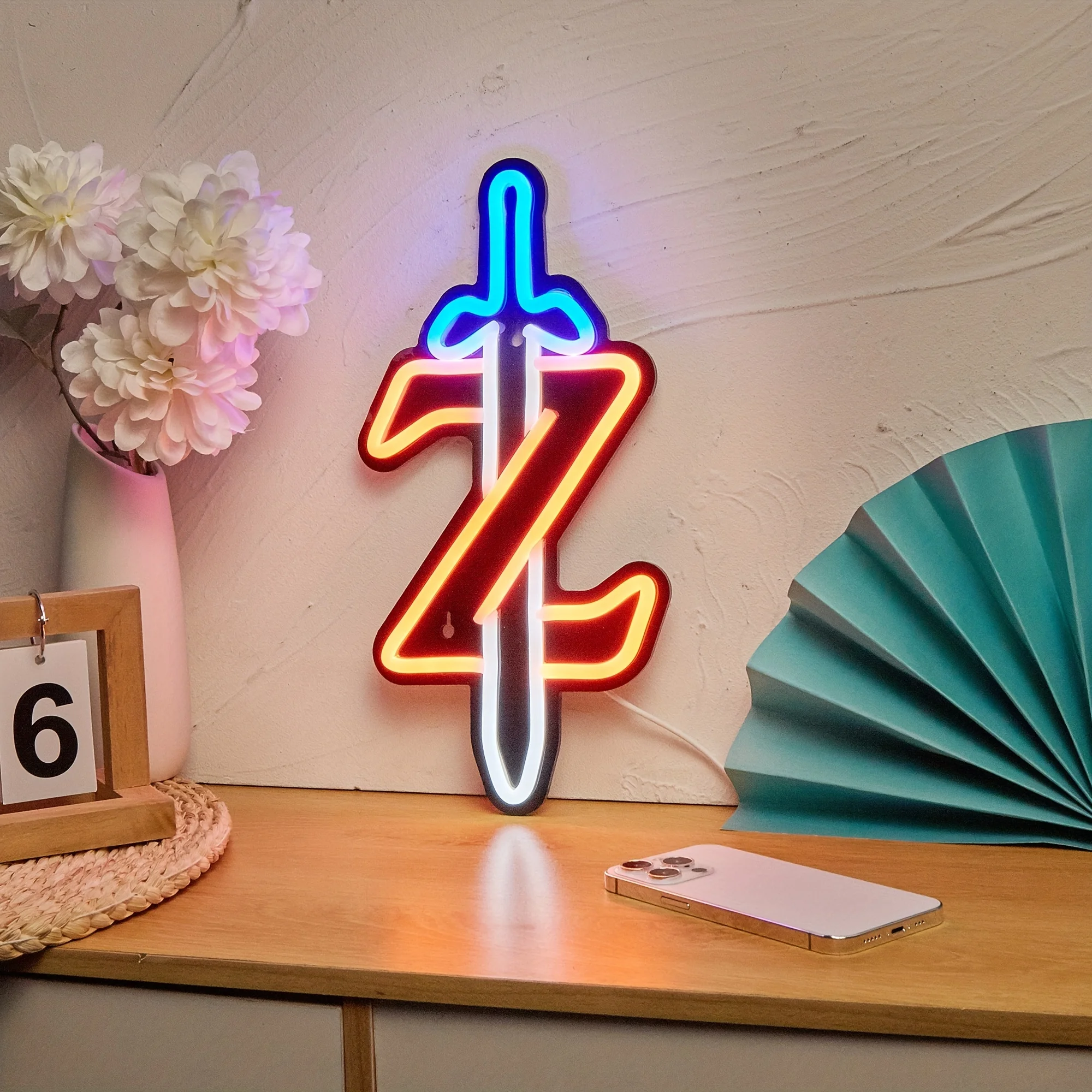 Versatile USB-Powered Sword Neon Light - Single Color LED Sign for Bedroom, Party, and Bar Decor view 5