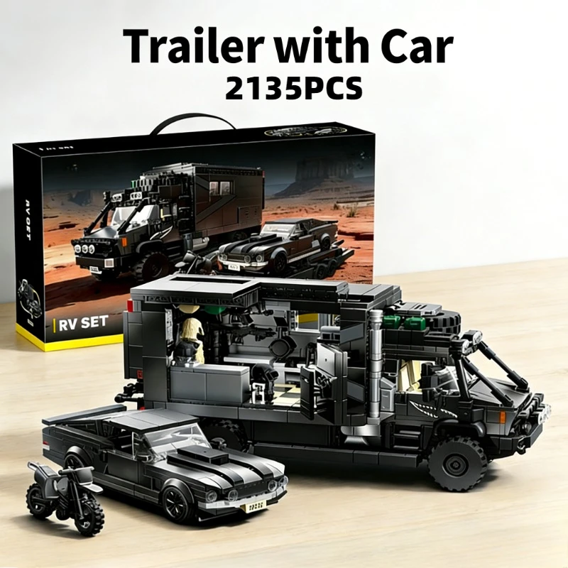 

2135PCS 3-IN-1 Trailer Set Model Toys Building Blocks Assembly Small Particle Bricks Home Ornaments Boys Adult Birthday Gifts