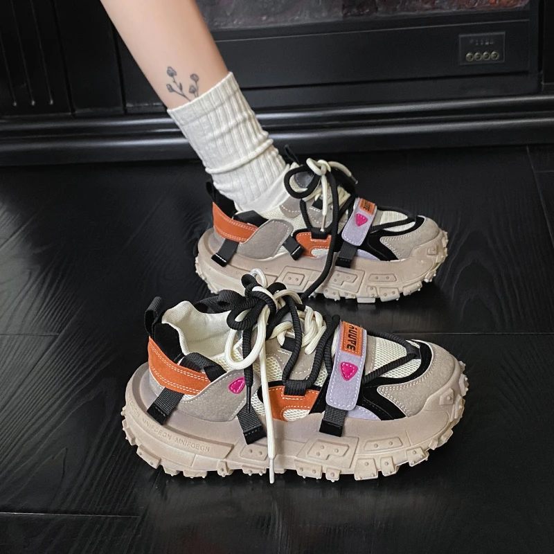 Kolorowe bloki Chunky Sneaker dla mężczyzn/kobiet Designerskie buty do biegania na dole Modne, codzienne, zwiększone wewnętrzne buty na wysokiej