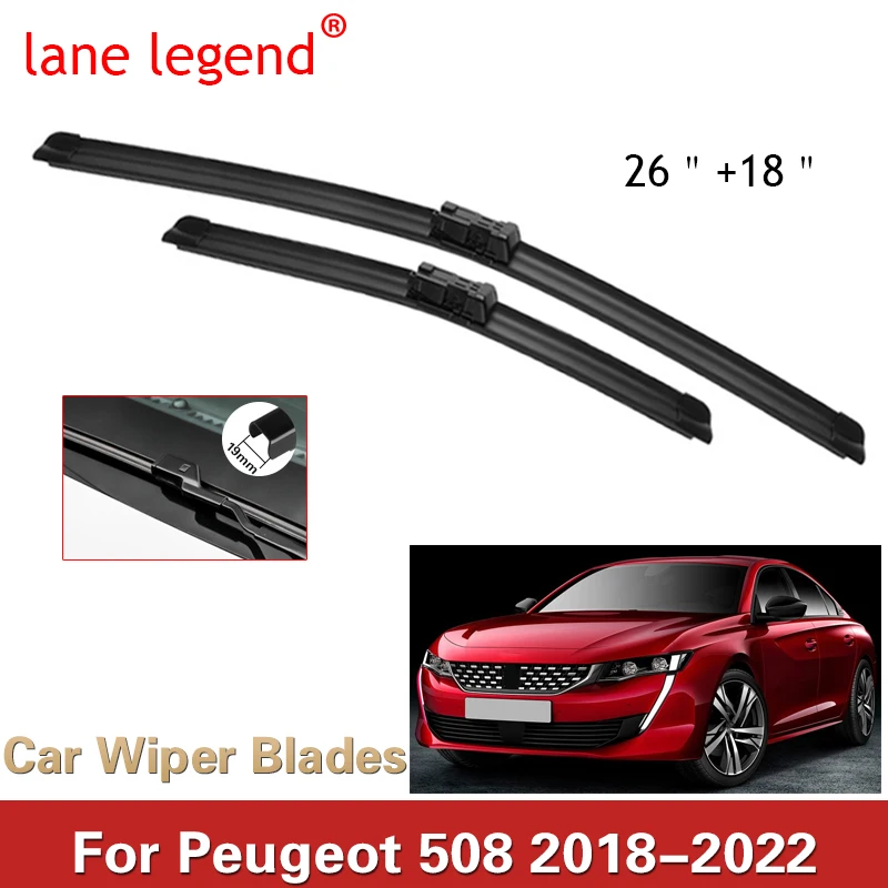 Car Front Wiper Blades For Peugeot 508 Mk2 2018 2019 2020 2021 2022 Windscreen Windshield Accessories Windows Brushes Washer