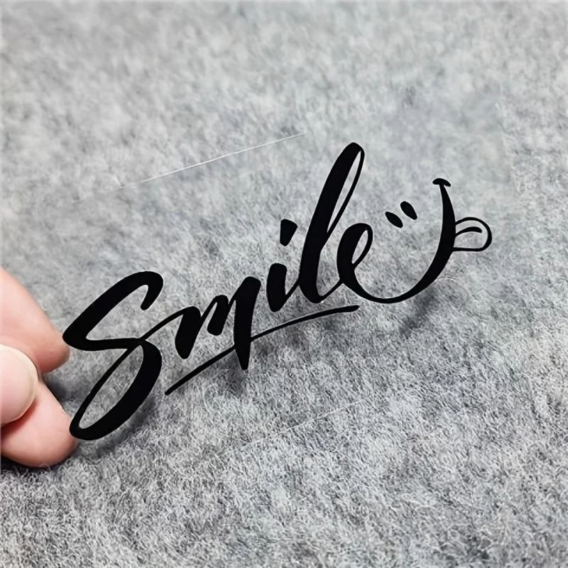 1PC Personality Smile Script Stickers Multi-Color Waterproof Vinyl Decal for Vehicle Helmet Laptop
