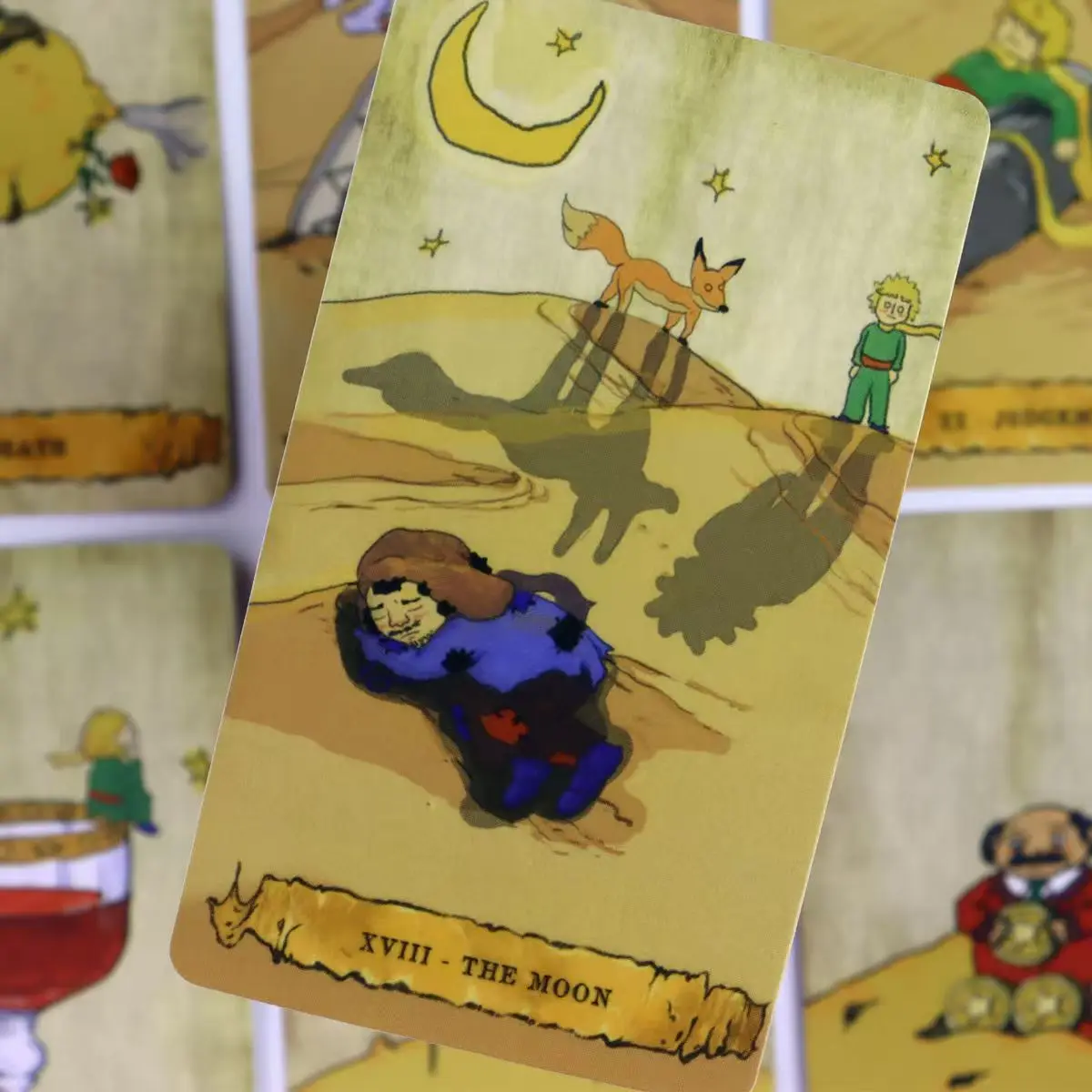 Kartu Tarot pangeran kecil 10.3*6cm untuk pemula 78 buah kartu ukuran portabel ilustrasi lucu ramah untuk anak-anak