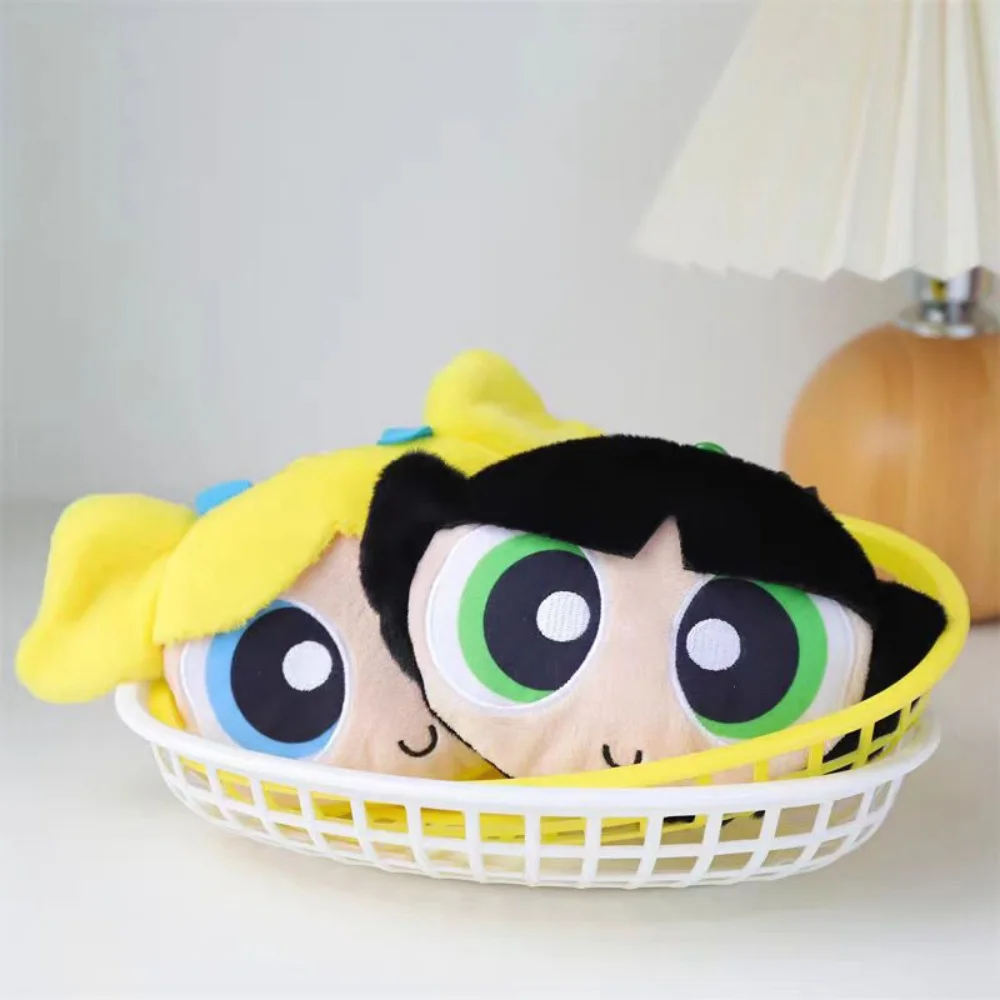 Genuine The Powerpuff Girls 13Cm Plush Coin Purse Keychain Kawaii Portable Headphones Lipstick Charging Cable Storage Bag Gifts